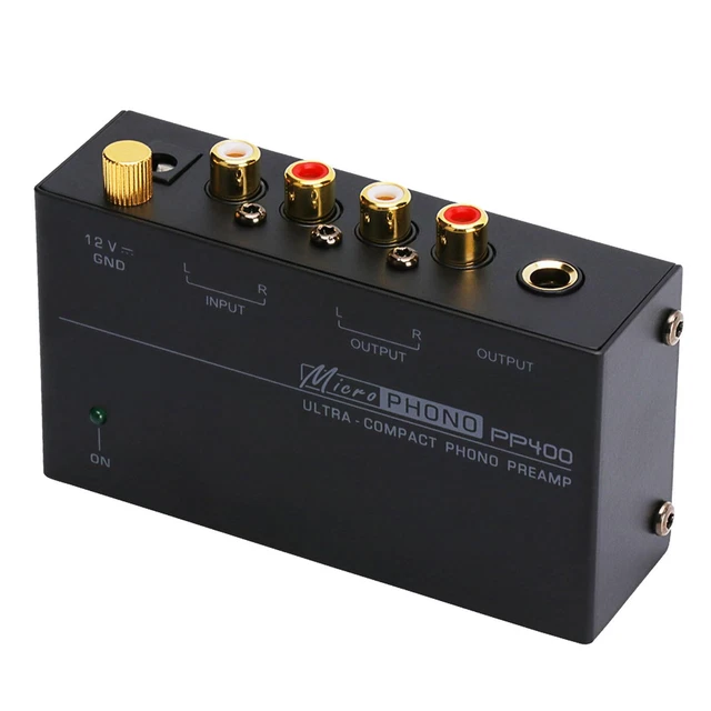 Convertisseur Phono Vers Ligne Rca Mini Préampli Phono PP500 - Double Gain, Faible Bruit | Pour Platine Vinyle Et Ordinateur Preamplificateur Audio