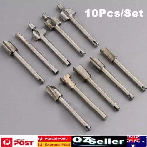 10Pcs 1/8" Mini Shank HSS Titanium Router Mill Bits Fits Dremel Rotary Tool AU