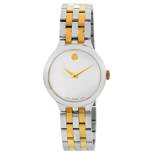 Movado Veturi Quartz Silver Dial Two-tone Ladies Watch 0607496
