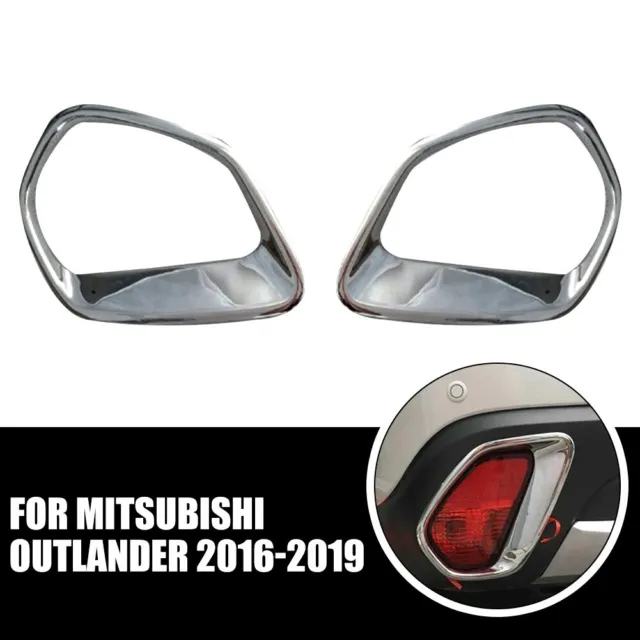 Chrom Hinten Nebelscheinwerfer Lampe Abdeckung Trim F��r -Mitsubishi-Outlander