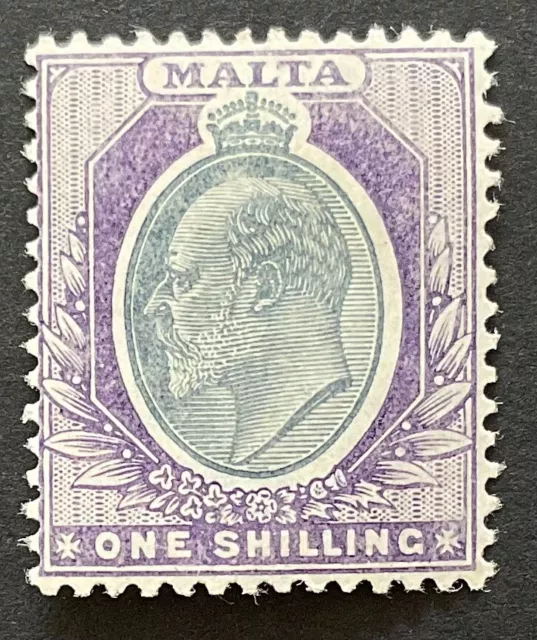 Malta Edward VII 1904 1/- Grey & Violet M/M SG 61 ( Ct £55- )