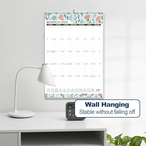 20242025 LARGE WALL Calendar 22.75"x15.5" with Lines, Seasonal Now