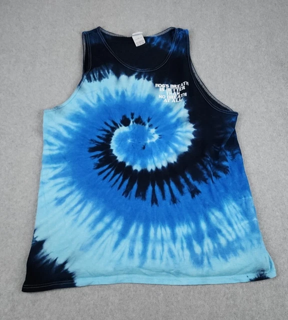 Tie-Die Shirt Mens XXL 2XL Blue Hogs Breath Tavern KeyWest Florida Bar Beach Tee