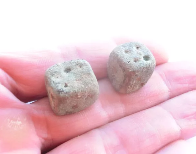 💥 ancient ROMAN legionnaire GAMBLING pieces bronze large DICES 100 - 200 AD