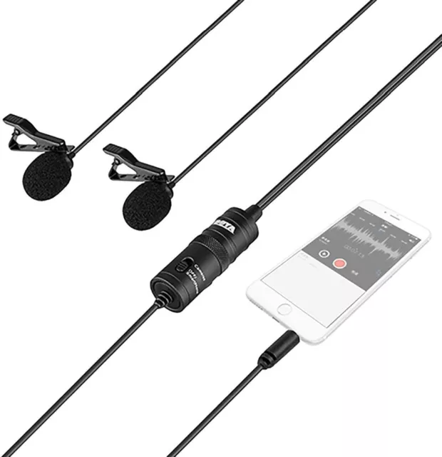 BOYA BY-M1DM Dual Lavalier Universal Microphone For Smartphones DSLR Cameras 3