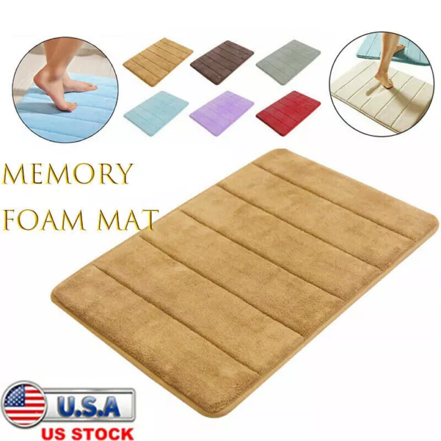 Microfibre Anti Slip Bath Mat Rug Carpet Shower Shaggy Toilet Bedroom Floor Mat