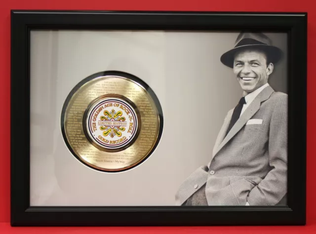 Frank Sinatra Poster Art Wood Framed 45 Gold Record Display C3