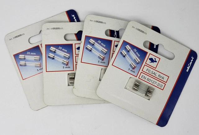 8x Düwi Fusibles F0, 5AL Flink EN60127-2/2 20x5mm Fusible Fin