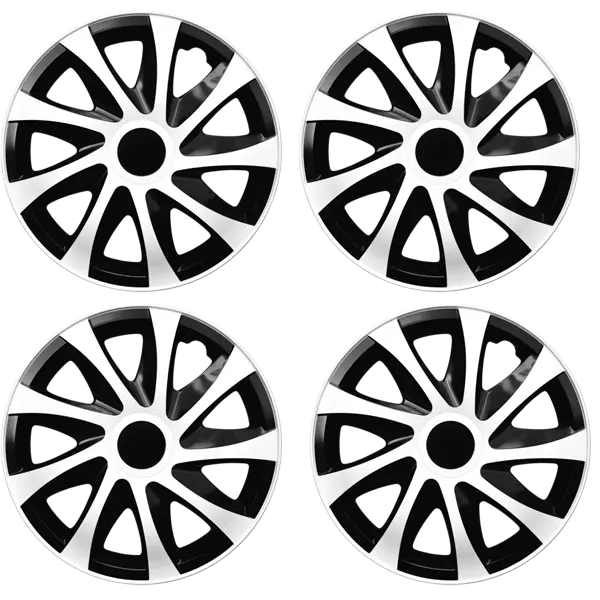 Copriruota 14" Coprimozzi 14 pollici 14 pollici Set di 4 finiture in plastica [BIANCO DRAC]