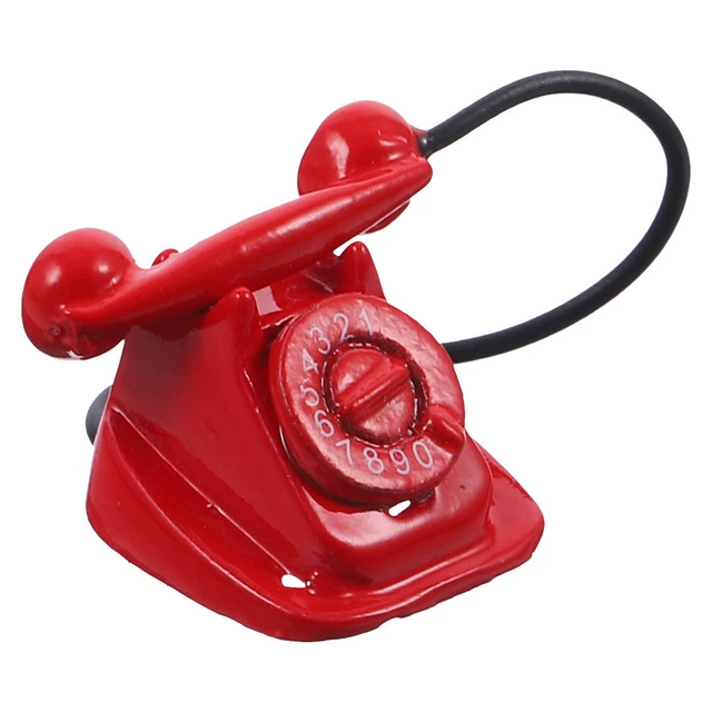 Metal Doll House Phone Mini Vintage Telephone Dollhouse Rotary
