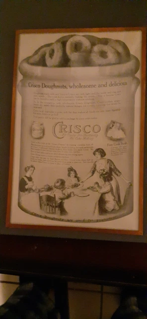 Original 1913 Crisco Advertisment In A Copper Frame