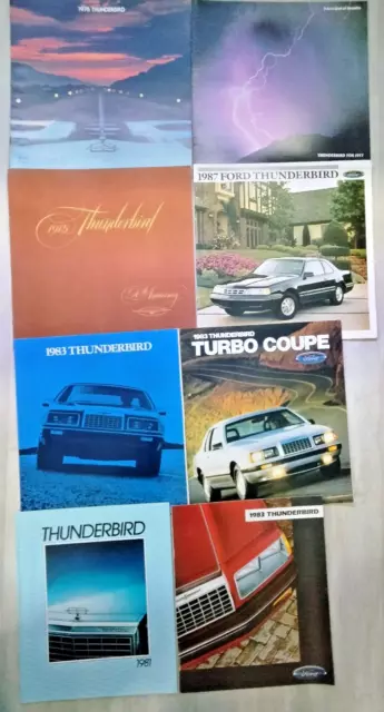 NICE LOT OF 1970'S THRU 1980'S FORD THUNDERBIRD Original Dealer Brochures NICE LOT OF 1970'S THRU 1980'S FORD THUNDERBIRD Original Dealer Brochures