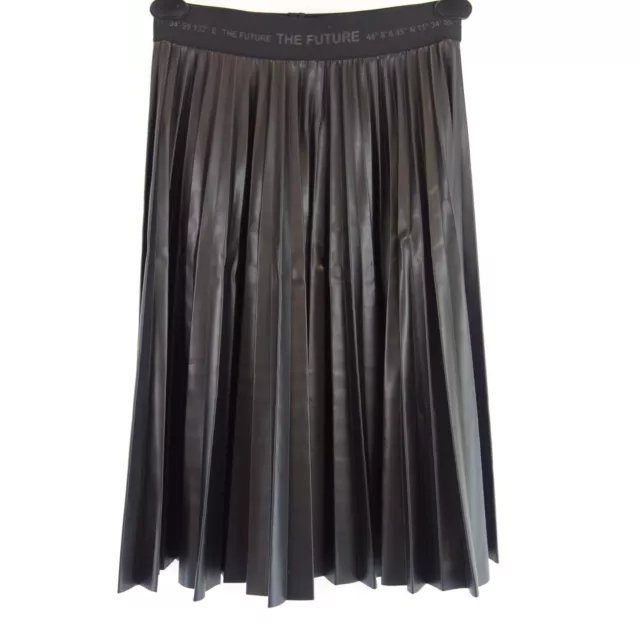 Mendez Pleated Faux Leather Midi Skirt – VICI