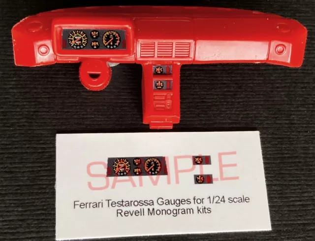 FERRARI TESTAROSSA & CONVERTIBLE GAUGE FACES for 1/24 scale REVELL MONOGRAM kits 2