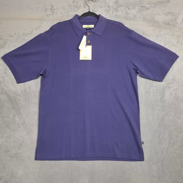 Tommy Bahama Silk Blend Rattan Polo Shirt  Mens Medium purple NWT NEW