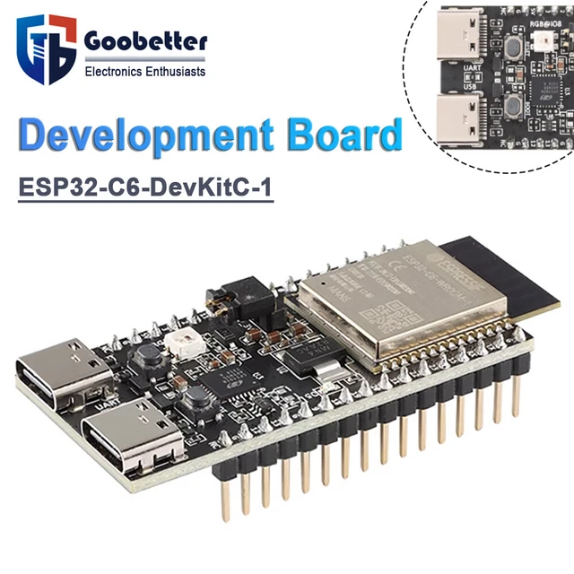 ESP32-C6-DEVKITC-1 WITH ESP32-C6-WROOW-1 WiFi Development Board Module ...