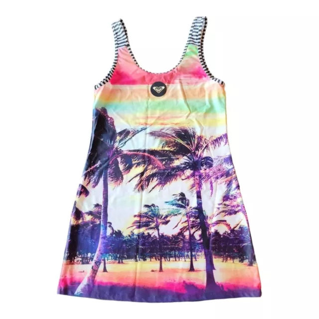 Roxy Sunset Stripes Beach printed stretch tank top minidress S 3