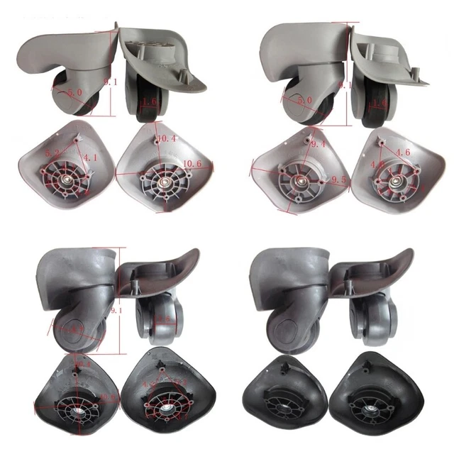 1 pair DIY Suitcase Luggage Replacement Swivel Mute Roller Wheels Repair Tool