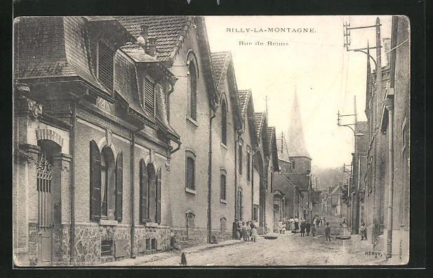 CPA Rilly-la-Montagne, Rue de Reims, Street View 1915
