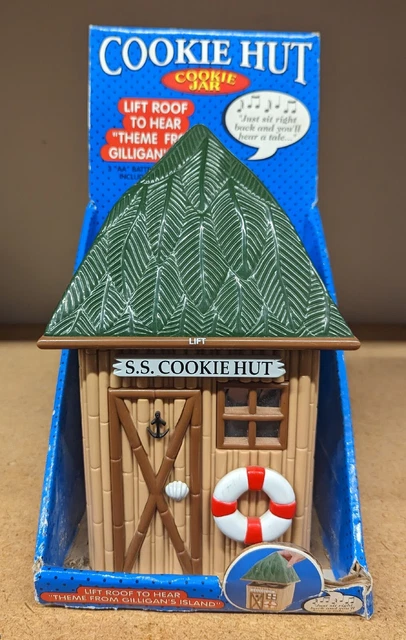 Vtg 2001 Singing S.S. COOKIE Jar HUT Gilligan's Island Theme Song NEW WORKS