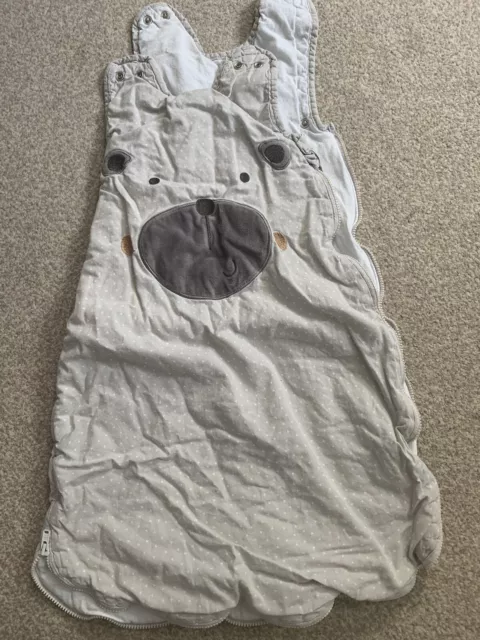 DUNELM BABY 2.5 Tog Sleeping Bag Age 0 6 Months White With Bear