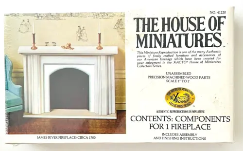 House of Miniatures Kit41220 James River Dollhouse Fireplace Sealed in Orig Box