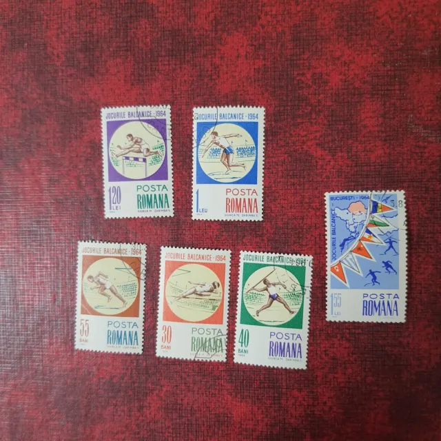 Briefmarken Rumänien 1964, Mi. 2299-2304, Balkanspiele, gestempelt, komplett