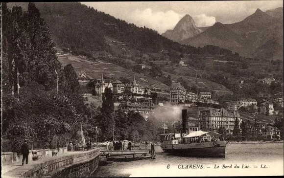 Ak Clarens Montreux Kanton Waadt, Le Bord du Lac - 3844903
