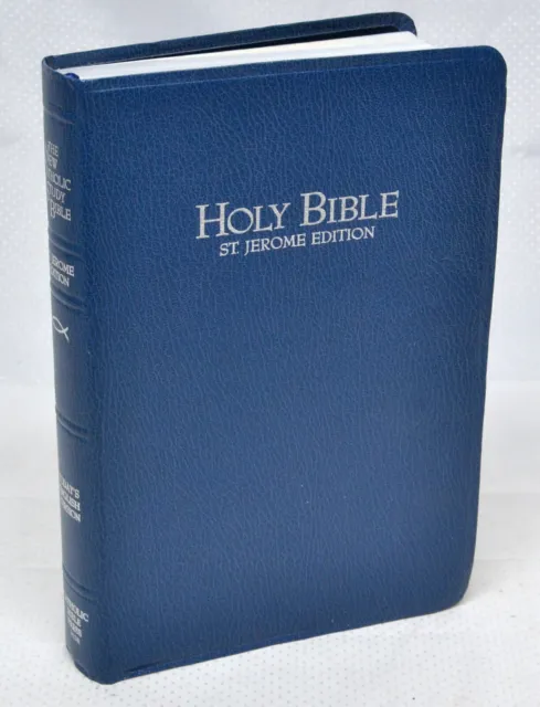 Saint Jerome Edition The New Catholic Study Bible Blue Perma Leather 1985