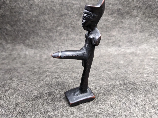Vintage Hand Carved Wooden Nude Man Figurine Abstract Carving