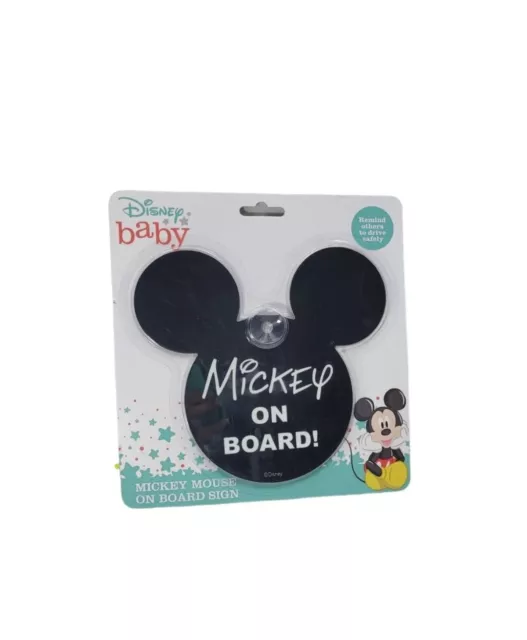 Disney Baby Mickey Mouse On Board Car Sign Safety 1st Suction Cup 6¾"H  New