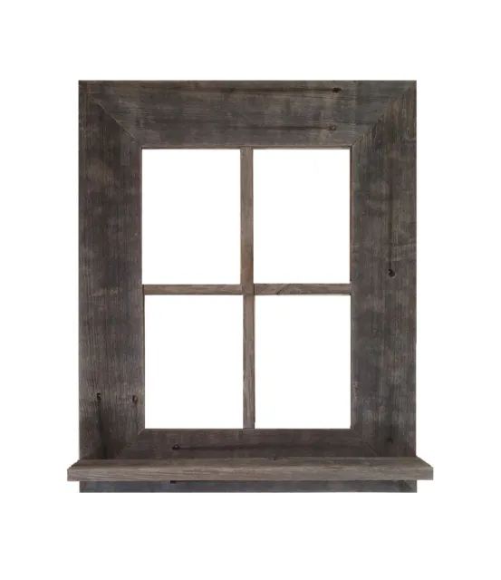 Reclaimed Rustic Barn Wood Window Frame With Shelf (Not For Pictures)