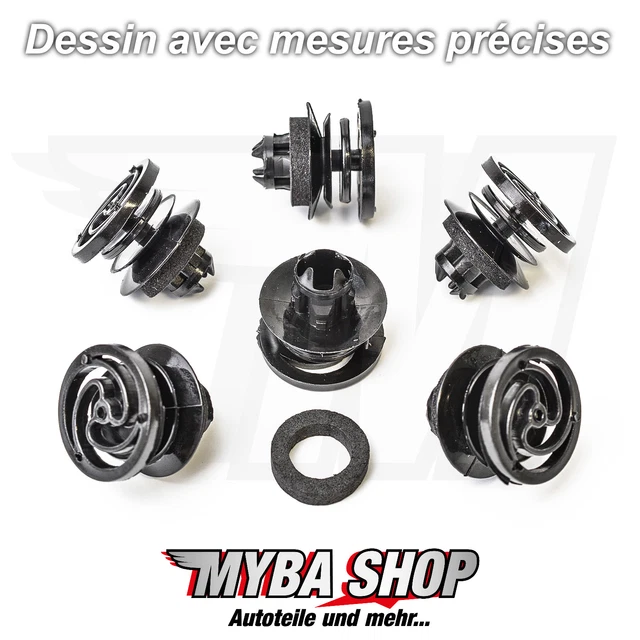 10 Clips De Fixation Pour Panneau De Portière – VW Amarok, Up – Neuf – Réf CL-00667