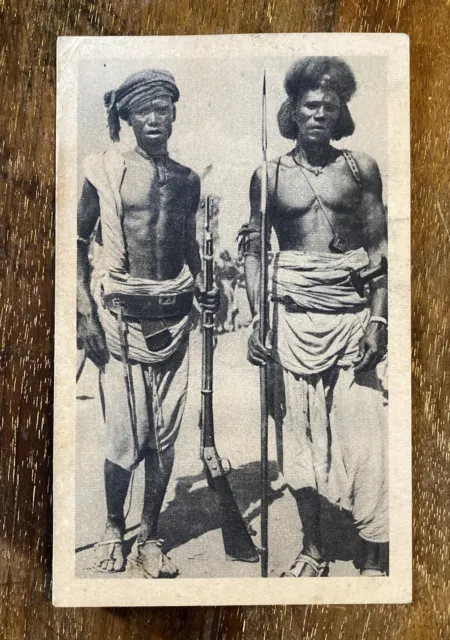Cartolina Coloniale-Guerrieri Eritrei -Viaggiata-Bei Bolli -Con testo ￼1935