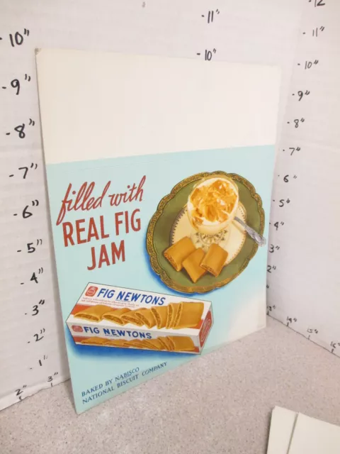 NABISCO 1940s grocery store display sign FIG NEWTON jam filled cookies dessert