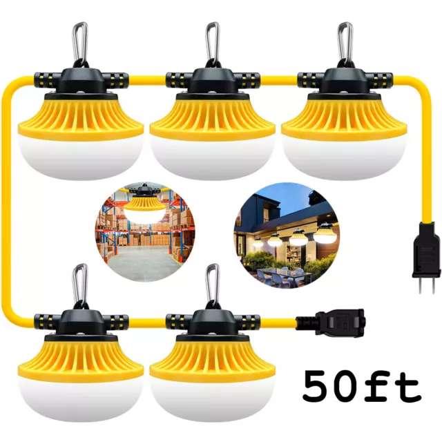 50FT Construction String Work Lights LED Industrial Commercial Grade Waterproof