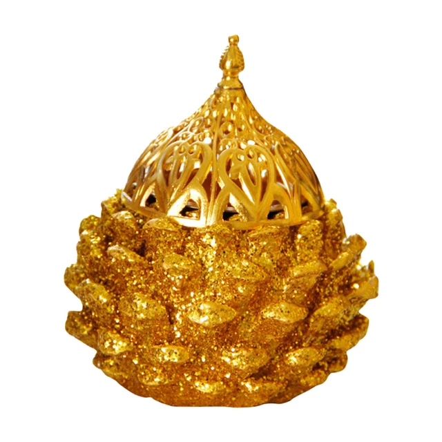 Contenitore per affumicatura metallo supporto per bruciatore conico romantico bruciatore per incenso oro