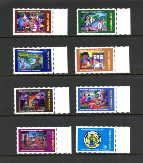 P609 Uganda 2003 Millennium Tore 8v. MNH