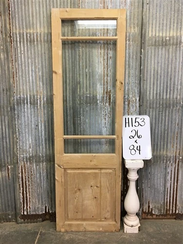 Antique French Single Door (26X84) 3 Pane Glass European Door H153