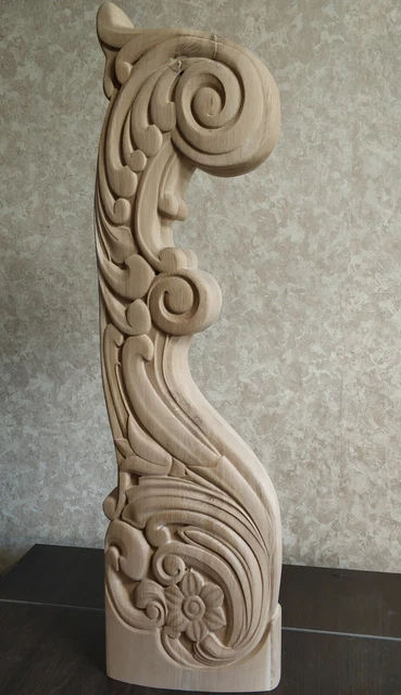 Carved baluster statue Newel post Wooden stairs Oak Decor  Decorative element. 3