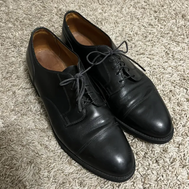 Alden Black Leather Plain Cap Toe Oxford Shoes Size 11