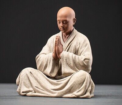 Chinese Porcelain Monk Statue Buddha Buddhism Zen Figure Decor