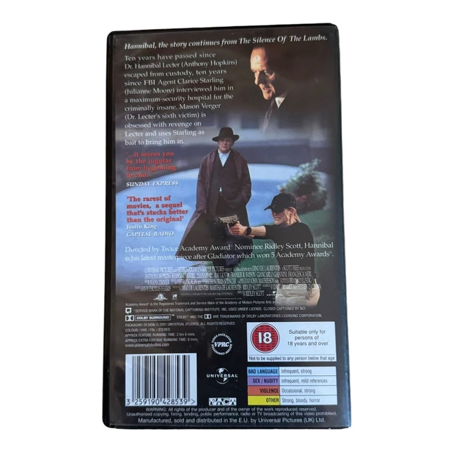 HANNIBAL VHS Rare Tape Good Condition Collectors £12.49 PicClick UK
