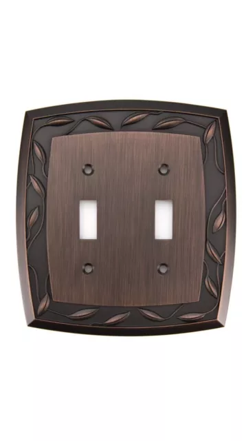 Allen + Roth 2-Gang Dark Oil-Rubbed Bronze Double Toggle Wall Plate 364466 New 2