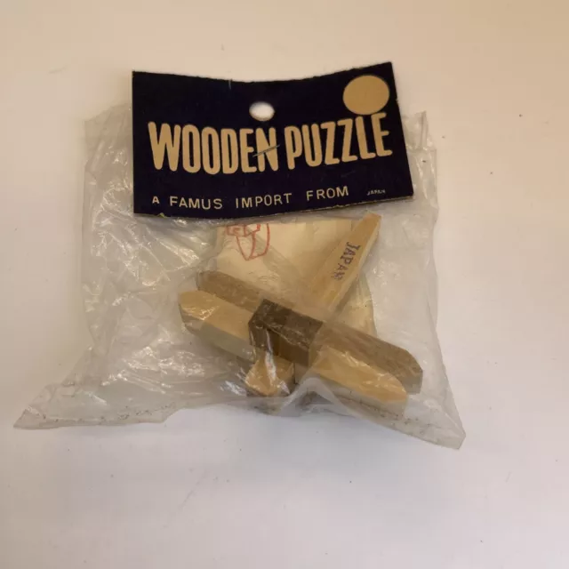 Vintage 1950’s Wooden 3D Puzzle with Original package Rare Dime Store Japan Toy