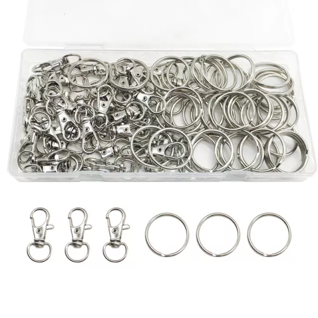 Schlüsselringe mit Karabiner 50 Set Drehbare Karabiner Schlüsselanhänger Basteln