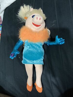 Jim Henson Miss Piggy Stuffed Plush Muppets Doll Blue & Orange Dress Nanco