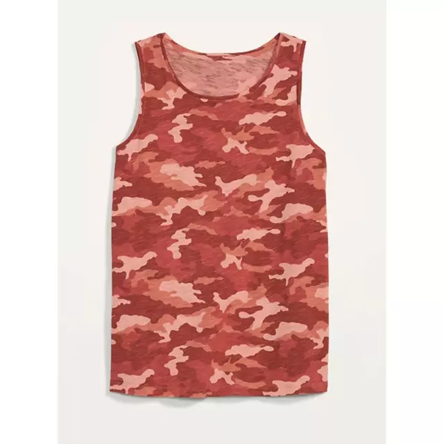 Old Navy Womens EveryWear Slub-Knit Scoop Neck Pink Camo Tank Top NEW Size Large