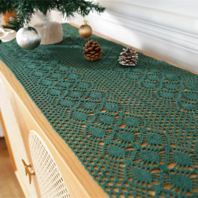 Retro Cotton Crochet Table Runner Christmas Tablecloth Lace Doily Wedding Party