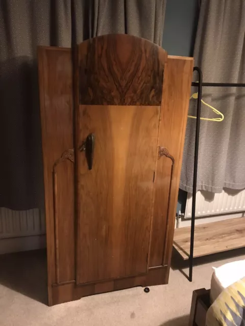 Mid Century Gentleman’s Wardrobe Walnut Art Deco